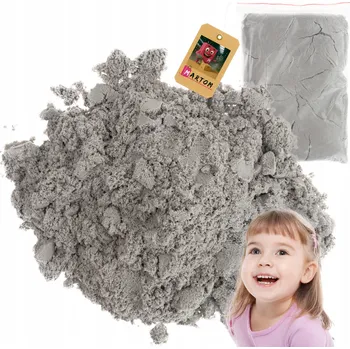 kinetický písek KINETICKÝ PÍSEK MAGICKÝ 1KG PÍSKOLINA ŠEDÝ PŘÍRODNÍ - NÁHRADNÍ NÁPLŇ