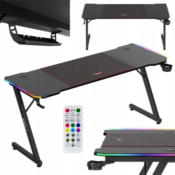 Počítačový stůl Huzaro herní počítačový stůl pro hráče s držáky, 160 cm HERO 4.8 RGB
