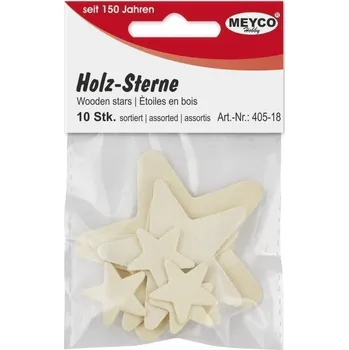 Dřevěné hvězdičky sada 10 ks