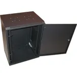 XtendLan 22U 600x450, na zeď, jednodílný, plné dveře, úprava proti vykradení WS-22U-64-FS-BLACK