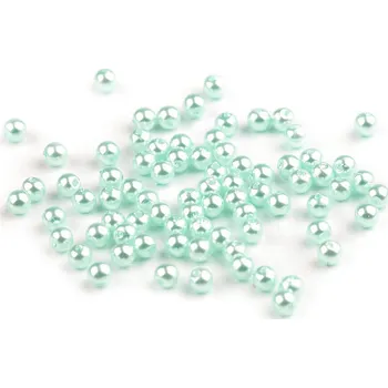 Dětské navlékací korálky Plastové voskové korálky / perly Glance Ø5 mm, malé, F18 mint