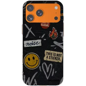 Pouzdro na mobilní telefon Picasee silikonový průhledný obal pro Apple iPhone 17 Pro Max - STICKERS x TAGS