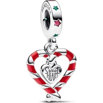 Přívěsek Přívěsek PANDORA Dvě vánoční lízátka ve tvaru srdce 792822C01