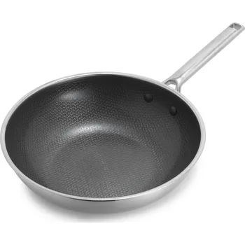 Pánev GreenPan Nerezová wok pánev s hybridním keramickým nepřilnavým povrchem Thermobond, kolekce Apex, 28 cm CC010199-001