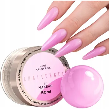 Lak na nehty Makear Stavební Gel na nehty Challengel HG03 Candy Pink BEZ TPO 50 ml