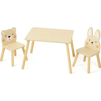 Dětský stůl Derrson W5320 Sada dětský stůl se 2 židlemi, béžový