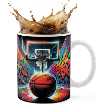 KERAMICKÝ HRNEK 330ML S POTISKEM - BASKETBAL SPORT MÍČ KOŠ TÝM