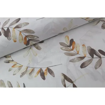 Listy hnědé - velký vzor - bavlněné plátno, šíře 240cm