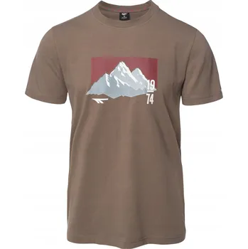 Pánské tričko Tričko HI-TEC Rawal s krátkým rukávem, béžová barva, XXL