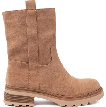 Dámské polobotky Luxusní kotníkové boty dámské karamel na plochém podpatku 41