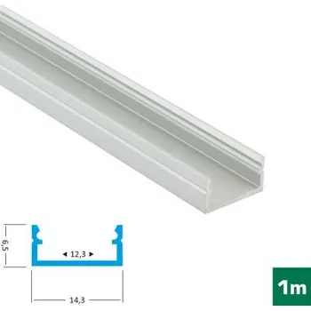 LED lišta AL profil FKU13 pro LED, bez plexi, 1m, elox (FK AL profil FKU13 pro LED, bez plexi, 1m, )