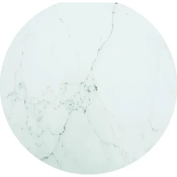 Psací stůl vidaXL Marketos Stolní deska bílá Ø 90 x 1 cm tvrzené sklo mramorový design