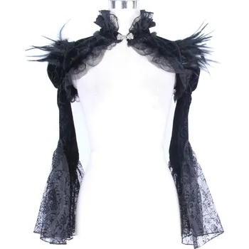 Dámské tričko tričko gothic and punk dámské - Black Swan Gothic Shawl with Faux Fur - DEVIL FASHION - CA005 - 3XL