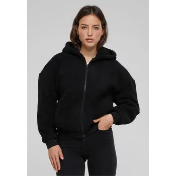 Pánská mikina Ladies Oversized Sherpa Zip Hoody - black 5XL