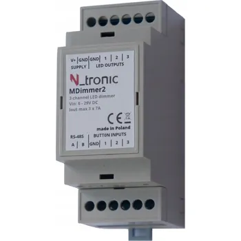 Příslušenství pro LED osvětlení 3kanálový stmívač LED Modbus PWM 600W na DIN lištu - MDImmer2