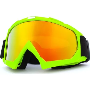 Motocyklové brýle TXR MX okuliare Core zelené so zlatým plexi (ultraľahký rám; dvojitý elastický popruh; odolné plexi; efektívna ventilácia)