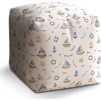 Taburet Sablio Taburet Cube Na vlnách oceánu: 40x40x40 cm