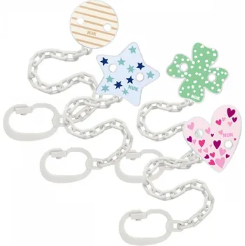 klip na dudlíky Řetízek na dudlík s klipem NUK Barva: Béžová