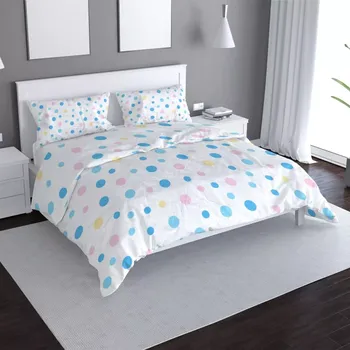 Povlečení Sablio Povlečení Barevné puntíky na bílé - 140x220 / 90x70