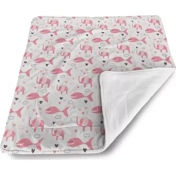 deka Sablio Deka pro miminko Růžové rybky a sloni - 90x120 cm