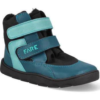 Dívčí zimní obuv Barefoot dětské zimní boty Fare - Mid-wide 7041131 Frostky modré Velikost: 27