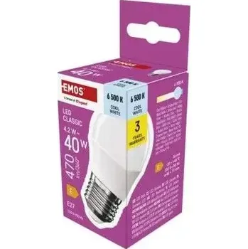 Žárovka LED žárovka Classic Mini Globe / E27 / 4,2 W (40 W) / 470 lm / studená bílá (LED žárovka Classic Mini Globe / E27 / 4,2 W (40 W) studená )