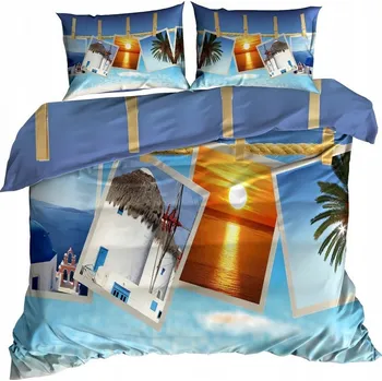 Povlečení 3D Bavlna saténové Povlečení 160x200 TEPLÉ ZEMĚ