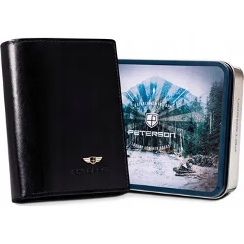 Peněženka Peterson peněženka z přírodní kůže černá PTN N62-VT BLACK - muž