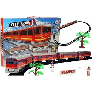 Vláček a vláčkodráha Vláček, Koleje na Baterie, 33 Dílů LEAN Toys