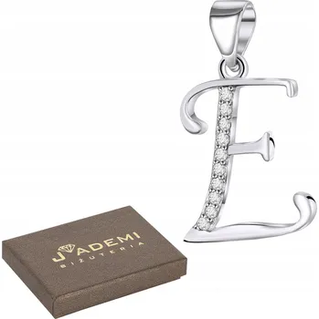 Přívěsek STŘÍBRNÝ PŘÍVĚSEK DÁRKOVÝ PÍSMENO E ZIRKONY