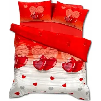 Povlečení Sada povlečení 160x200 bavlněný satén Valentini láska srdce