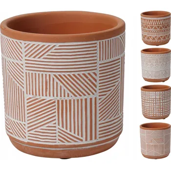 Květináč Květináč 11 cm keramický bílý, červený, oranžový