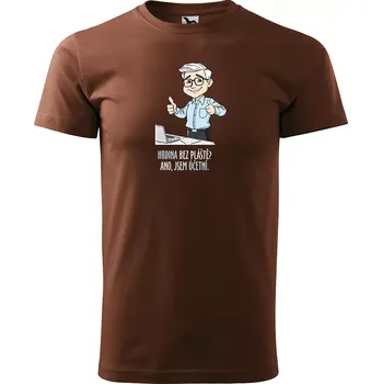 Pánské tričko Sablio Tričko s potiskem Ano, jsem účetní - hnědé S