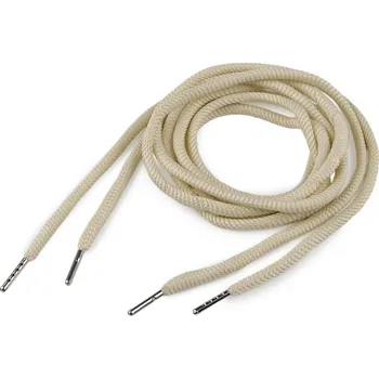 Oděvní šňůra s koncovkami do kapucí, délka 130 cm, malé, 11 krémová světlá světlá