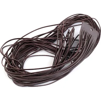 Kožený řemínek šíře 2 mm, 95 cm, střední, 1 (3) hnědá tmavá