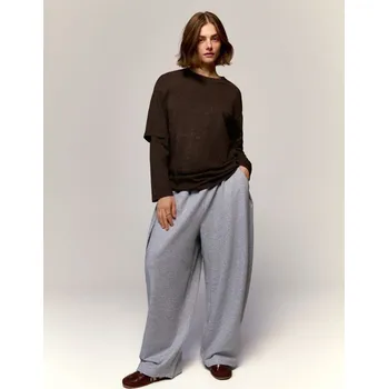 Tepláky s&nbsp;širokými nohavicemi - S - House - světle šedá - 785HN-09M