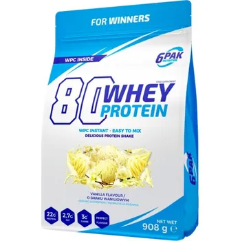 Protein 6PAK Nutrition 80 Whey Protein 908 g Příchuť: vanilka