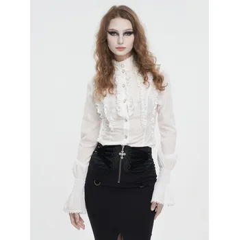 Dámská košile košile dámská s dlouhým rukávem DEVIL FASHION - White - L