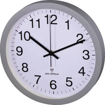 Hodiny Hama nástěnné hodiny, řízené rádiovým signálem, průměr 30 cm, tichý chod, šedé (Hama nástěnné hodiny, řízené rádiovým signálem, průměr 30 cm, tichý chod)