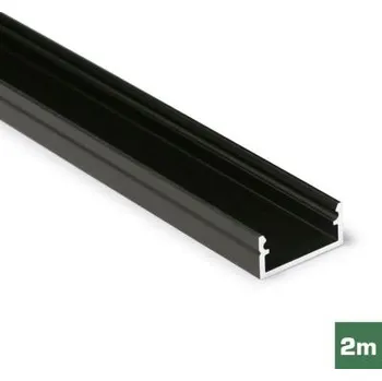 AL profil FKU13 J/S pro LED, bez plexi, 2m, černý elox (AL profil FKU13 J/S pro LED, bez plexi, 2m, )