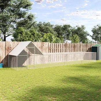 Klec pro kuřata 8 x 2 x 2 m pozinkovaná ocel IM_144558