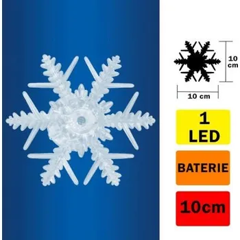 Vánoční dekorace LED dekorace do okna - vločka, samolepící, měnící barvu (LED dekorace do okna - vločka, samolepící,)