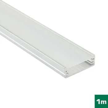 LED lišta AL profil FKU15 G/W pro LED, s plexi, 1m, surový (AL profil FKU15 G/W pro LED, s plexi, 1m)