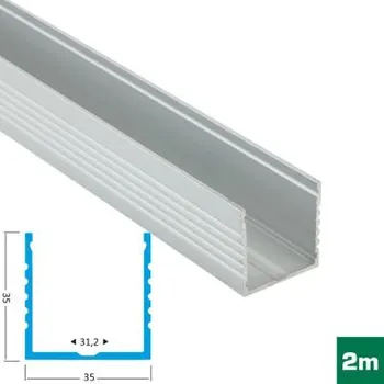 LED lišta AL profil FKU72 pro LED, bez plexi, 2m, elox (FK AL profil FKU72 pro LED, bez plexi, )