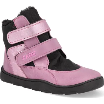 Dívčí obuv Barefoot dětské zimní boty Fare - Mid-wide 7041151 Frostky růžové Velikost: 30