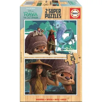 Puzzle Educa Puzzle 2 x 25 Raya a poslední drak dřevěné