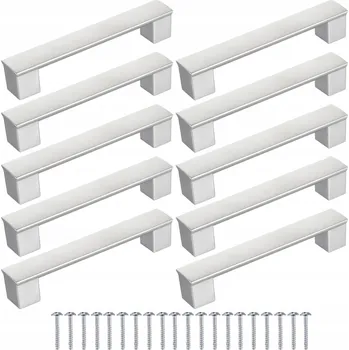Nábytkové kování 10 Ks Nábytková úchytka UC 128 mm stříbrných + vruty