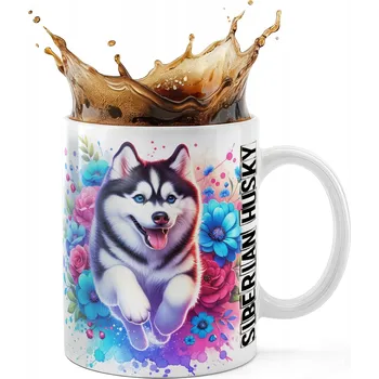 KERAMICKÝ HRNEK 330ML S POTISKEM - PES PSI PLEMENO SIBIŘSKÝ HUSKY