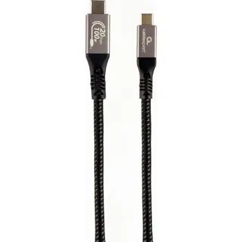 Datový kabel Gembird kábel USB-C (M) na USB-C (M), prémiový, USB 3.2 Gen, 100W, 20 GBps, 1.5 m, čierny