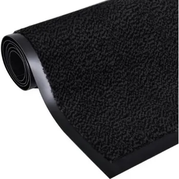 Rohožka VENKOVNÍ/VNITŘNÍ GUMOVÁ ROHOŽKA PŘED DVEŘE ČERNÁ NA BOTY 90x150 CM